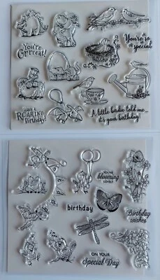 £3.99 • Buy Clear Stamps Flowers Birds Butterflies Dinosaurs