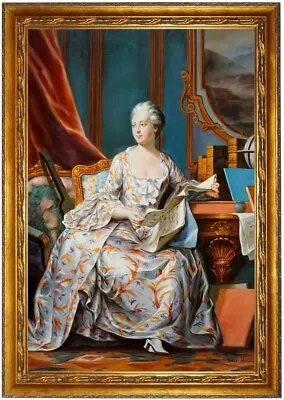 Oil Painting Madame De Pompadour Jeanne-Antoinette De La Tour Hand Painted 60x90cm • £200.75