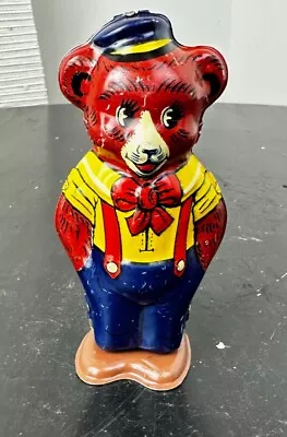 Vintage 1940s J. Chein Walking Bear Windup Tin Toy - TESTED • $29.90