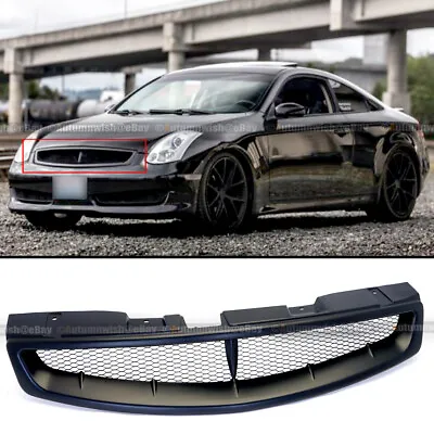 For 03-07 G35 2DR Coupe V35 Badgeless JDM Matte Black Bumper Hood Mesh Grille  • $64.99