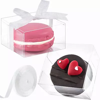 Jutieuo 100Pcs Clear Single Chocolate Covered Ore Cookies Macaron Box For Weddin • $21.88