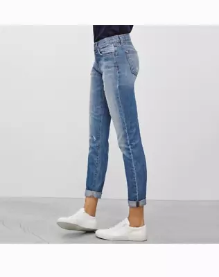 J Brand Jake Slim Boyfriend Distressed Jeans Blue Women's Size 27 • $45