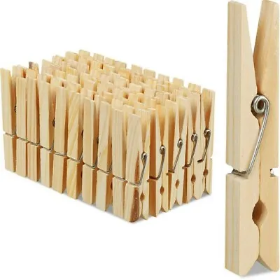 Wooden Clothes Pegs Pine Garden Washing Line Airer Dry Rust Free Wood Clips UK  • £3.99
