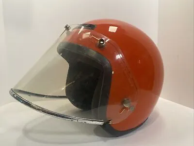 Vintage 1960-70s Snell Red Motorcycle Bobber Helmet Made In Korea • $39.95