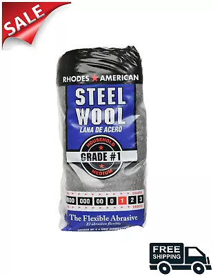 Medium Grade #1 Steel Wool (12-Pad) FREE SHIPPING • $7.39