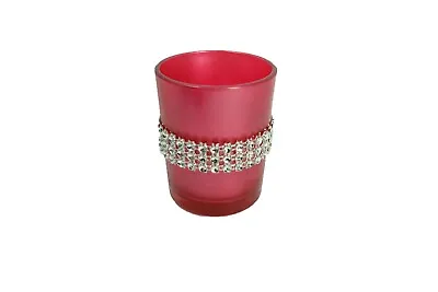 LIGHT RED BLING Design VOTIVE With Tea Light - Candle Holder (CLOSEOUT) • $2.06