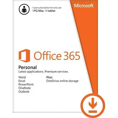 Office 365 Personal Subscription W/ Word Excel Powerpoint Onenote & Outlook • $139.99