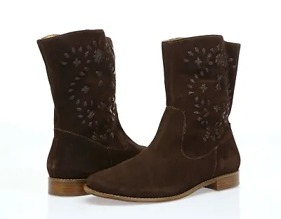 $169 • Buy Jack Rogers Kaitlin Women's Brown Suede Stitched Boots Sz. 9 M