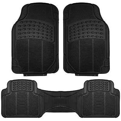 3pc Universal Rubber Floor Mats Car All Weather Heavy Duty Car Mats Liners Black • $21.89