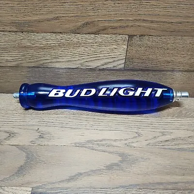 Bud Light Translucent 10 Inch Blue Glass Beer Tap Handle Raised Letters- • $16.90