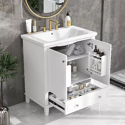 30  Bathroom Vanity With Sink Combo Storage Cabinet With Doors And Drawer • $223