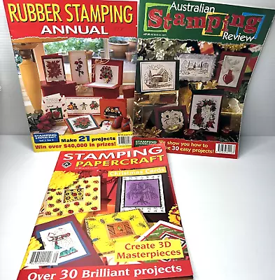 3 VIntage Stamping Papercraft Magazine Bundle 1998-2000 Collage Card Box Making • $39.99