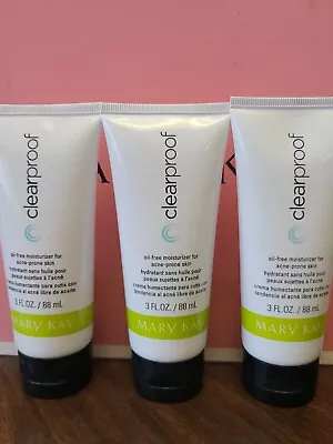  Lot Of 3 Mary Kay Clear Proof Oil-Free Moisturizer For Acne Prone Skin 3 Oz Ea • $45