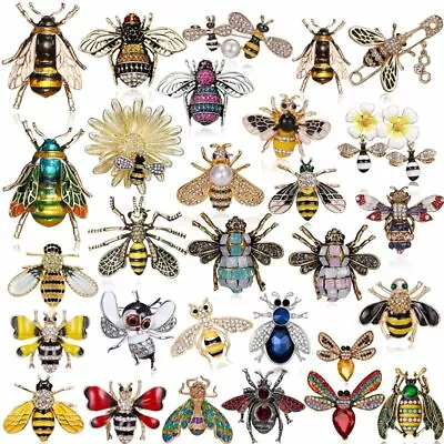 Fashion Crystal Bee Insects Animals Enamel Brooch Pin Women Party Jewelry Gift • $1.90