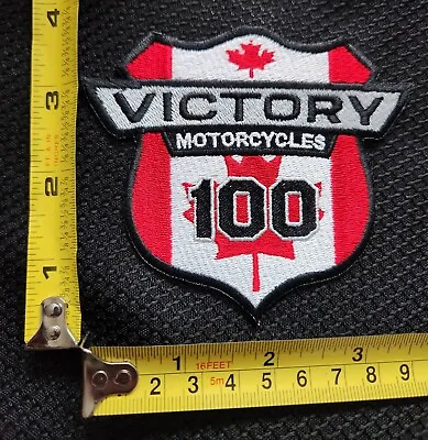 Victory Motorcycle Vest Patch  - Canadian -100 - 4  X 3  • $14.95