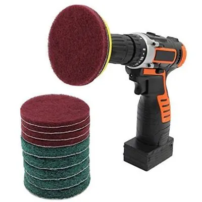 5 Pcs 3/4 Inch Drill Power Brush Tile Scrubber Scouring Pads Polishing Clean Kit • £5.35