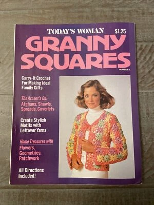$14.99 • Buy Today's Woman Granny Squares Magazine Number 2 Vintage 1976 1970s Crochet Yarns