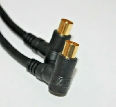 £6.27 • Buy 2M Metre Right Angle Gold TV RF Aerial Lead Coax Cable Male To Male Coaxial. PVR