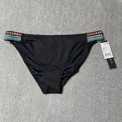 La Blanca Bikini Bottom Womens Size 14 Black Island Goddess Hipster • $14.95