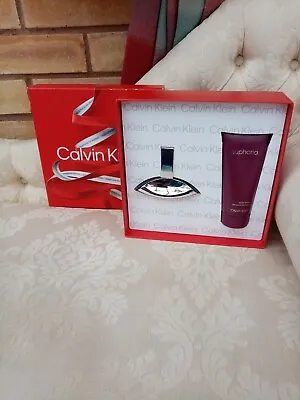  New Calvin Klein Euphoria Gift Set 30ml EDP100ml Body Lotion Marks On Box Photo • £29.99