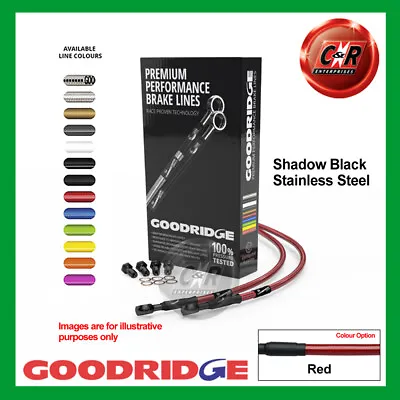 Fits KAWASAKI KH100EX G4 80-93 Goodridge Black S/Steel Red Front Brake Hoses • £82.98