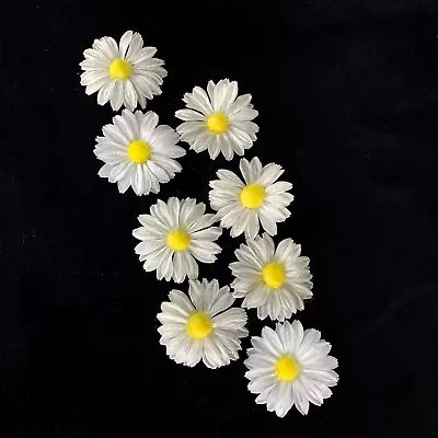 1960s Lot Of 8 Vintage Millinery Daisies Yellow Center White Petals Daisy Japan • $7.65