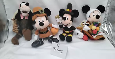 Disney Mickey And Minnie Mouse Pilgrim Goofy Thanksgiving Plush Set Of 4 9  • $115.45