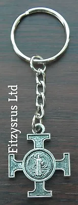Maltese Cross Keyring Holy Religious Malta Amalfi Iron Cross Key Ring Gift • $10.99