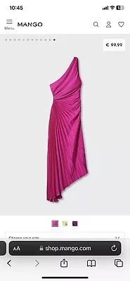 Mango Pink Occation Dress One Shoulder L New • £21