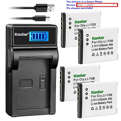 Kastar Battery LCD USB Charger For Olympus Li-70B FE4020 FE4040 D705 D710 D715 • $17.99