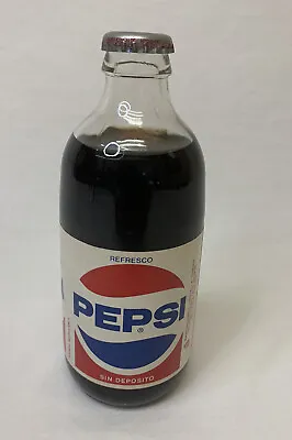 Vintage Paper Label Full Pepsi-Cola PEPSI Glass Bottle 12oz From Mexico 1980’s • $39