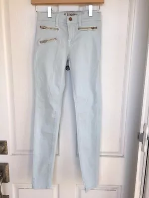 NWOT Nordstrom J BRAND 'Zoey' Mid-Rise Triple Zip Skinny Jeans 25 - Powder Blue • $79.99