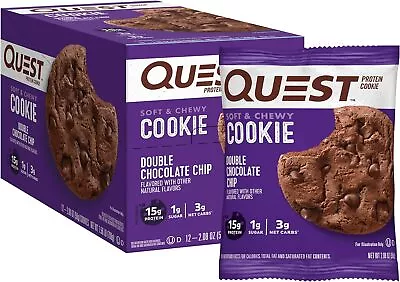 Quest Nutrition Protein Cookie 59 G Double Chocolate Chip Pack Of 12 • £49.99