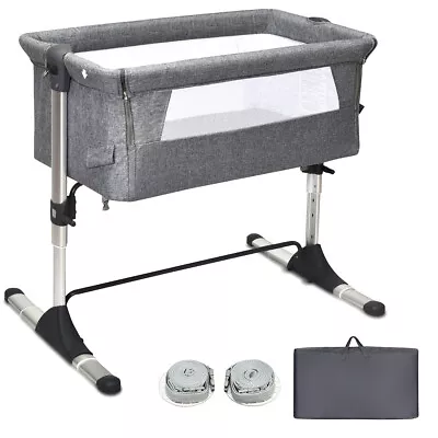 Baby Bassinet Portable Bedside Co Sleeper Height Adjustable Infant Newborn Crib • $139.95