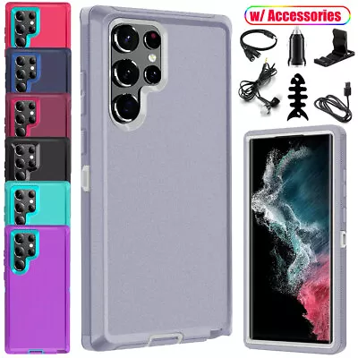 For Samsung Galaxy S22 Plus/S22 Ultra/S22 Heavy Duty Phone Case Cover+Accessory • $15.99