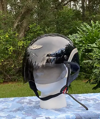 Vtg 2003 Harley Davidson 100th Anniversary Black Half Helmet W/ Shield 97352-01V • $249.99