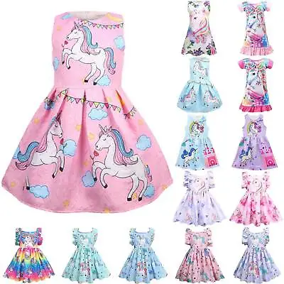 $18.39 • Buy Girls Children Unicorn Princess Dresses Birthday Costume Fancy Party Outfits