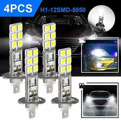 4x H1 CREE LED Fog Driving Light Bulbs Conversion Kit DRL Lamp 6000K Super White • $8.98