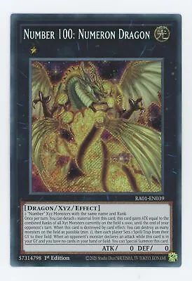 Yugioh RA01-EN039 Number 100: Numeron Dragon Secret Rare 1st Edition NM/LP • £1.79