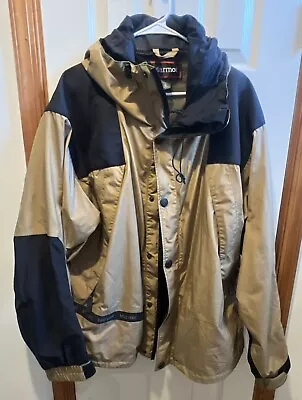 Marmot Gore-Tex Men's XL Tan/Blue Double Zip Side Vent #79448 Rain Jacket • $49.95