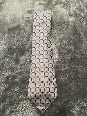 Van Heusen Men’s Silk Neck Tie Purple Geometric Classic Square Circle • $12