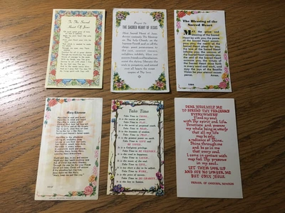 $6 • Buy Mixed Lot Of 6 Vintage Catholic Holy Cards With Prayers
