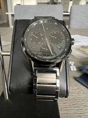 Movado Museum Sport Chronograph Quartz Black Dial Men's Watch 0607558 • $1095