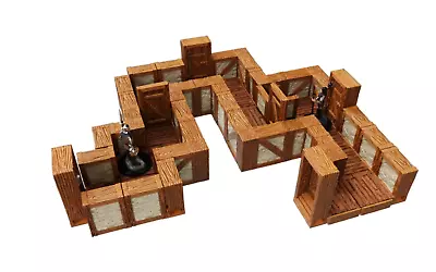 $97 • Buy Wizkids 4D WarLock Tiles - Warlock Tiles - 1 Inch Town & Village Straight Walls