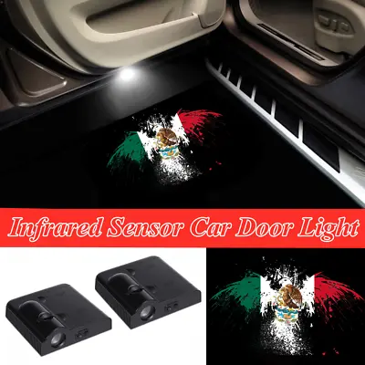 2x Led Mexican Flag Logo Car Door Welcome Laser Projector Shadow Lights • $18.99