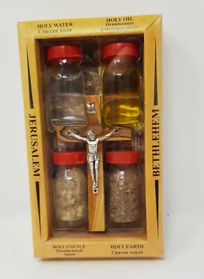 Holy Land Complete Gift Set  Holy Water  Soil Oil And Incense With Cross  • £14.80