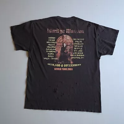 Vintage Marilyn Manson Shirt Government 2000 Tour Adult XL Hierophant Distressed • $99