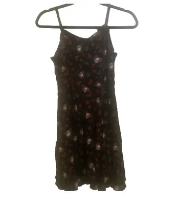 $20.77 • Buy Junk Food Grateful Dead Dress Juniors Black Fit Flare Skater Dress Mini Rose Sm