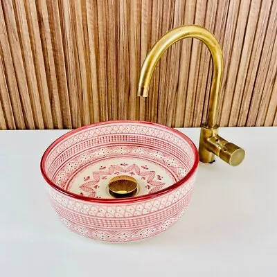 Ceramic Sink For Bathroom Handmade Moroccan Sink Pink Ceramic Sink Basin • $169