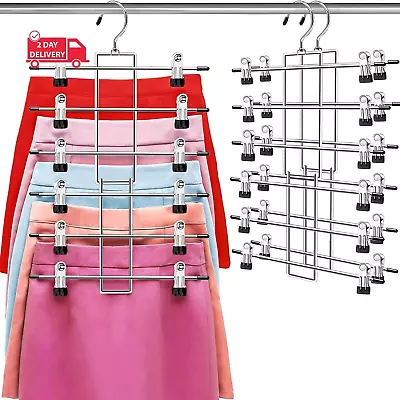 HangersPants HangersClothes Hangers - 6 Tiers Skirt Hangers With 360° Swivel H • $22.67